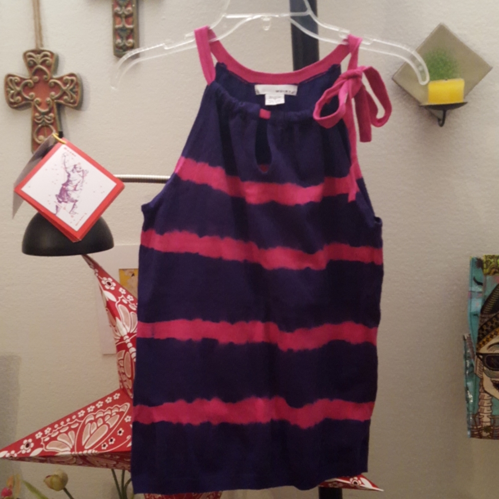 Purple and pink tie dye sleeveless tank